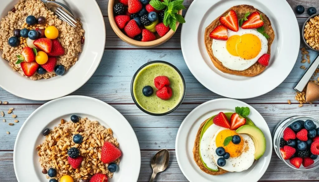 Whole Grain Breakfast Options Whole grain breakfast options like quinoa bowls and oatmeal for lasting energy.