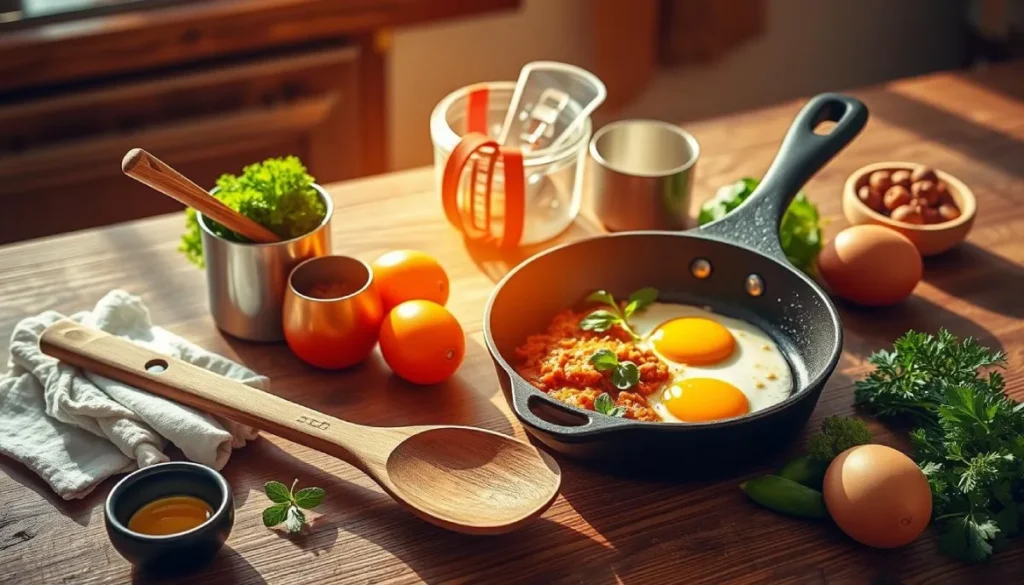 Skillet Brunch Cooking Tools Essential cooking tools for making a breakfast skillet recipe